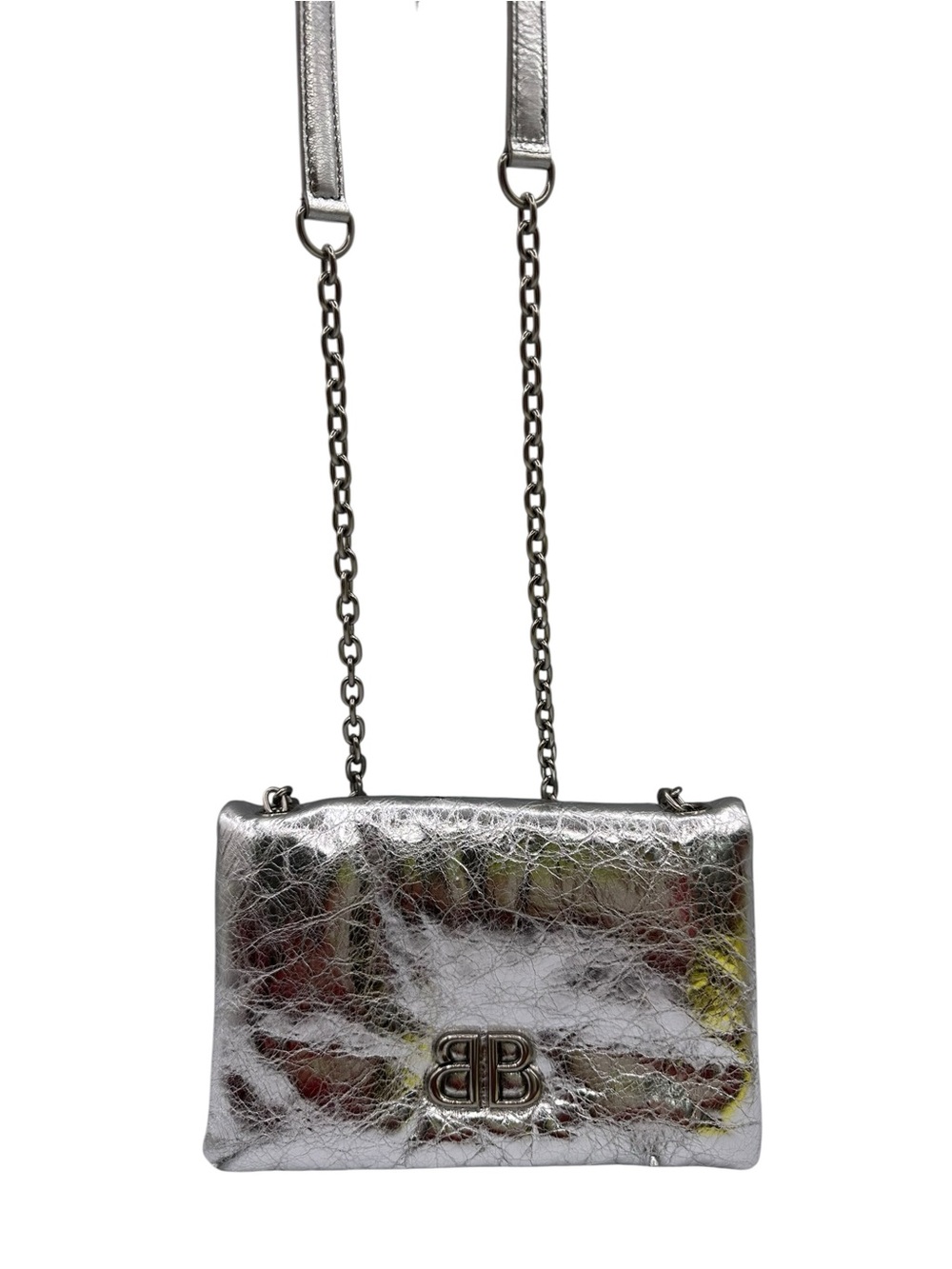 BALENCIAGA Nano Monaco Metallized Leather Bag - Picture 5 of 16